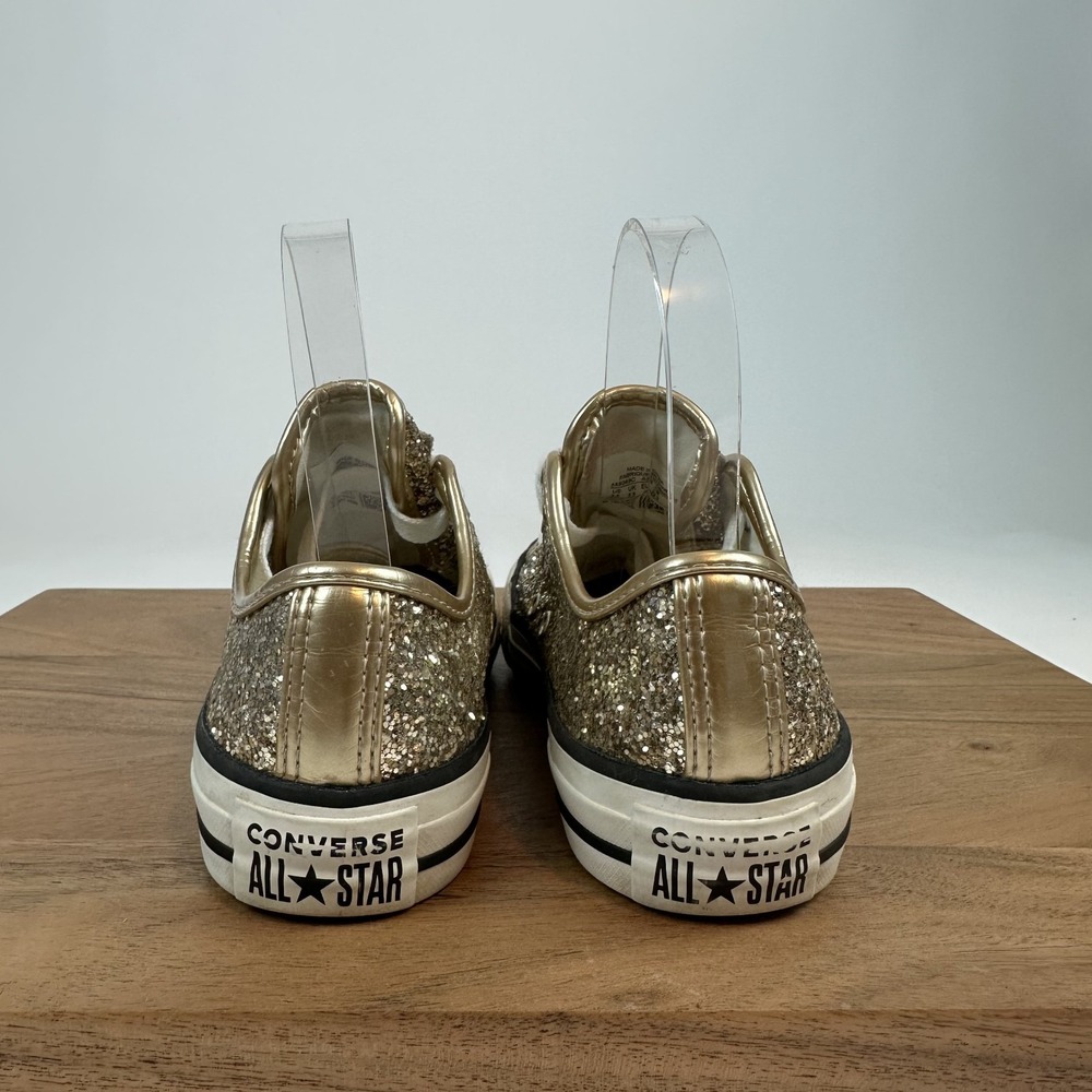 Womens Converse Chuck All Star Glitter Gold Low Casual Sneakers Shoes Size 5.5 M - Picture 6 of 8